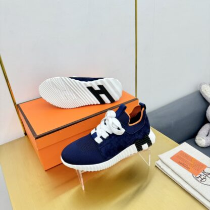 Hermes Spring and Summer Couples British Blue and White Color Matching Breathable and Durable Sports Casual Shoes - Image 6