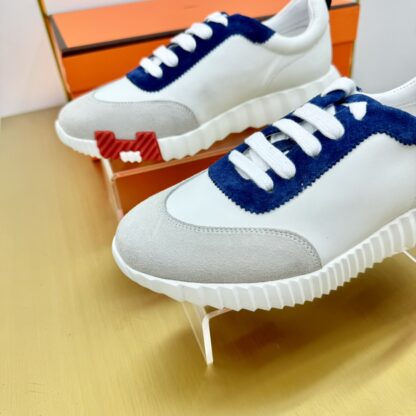 Hermes Spring and Summer Couples British Gray Blue and White Color Matching Sports Casual Shoes - Image 6