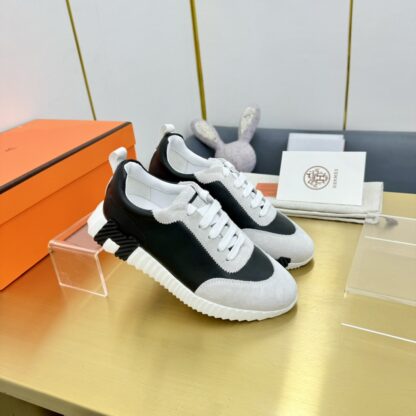 Hermes Spring and Summer Couples British Grey and Black Color Matching Sports Casual Shoes - Image 6
