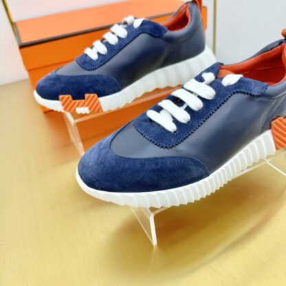 Hermès Spring and Summer Couples' British Blue and Orange Colorblocking Sports Casual Shoes - Image 6