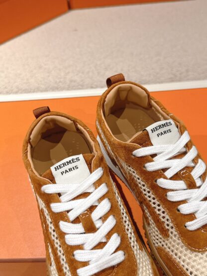Hermès Beige Goatskin Casual Sneakers - Image 6