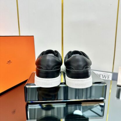 Hermes black and white couple's lace-up thick-soled fashionable casual shoes - Image 6