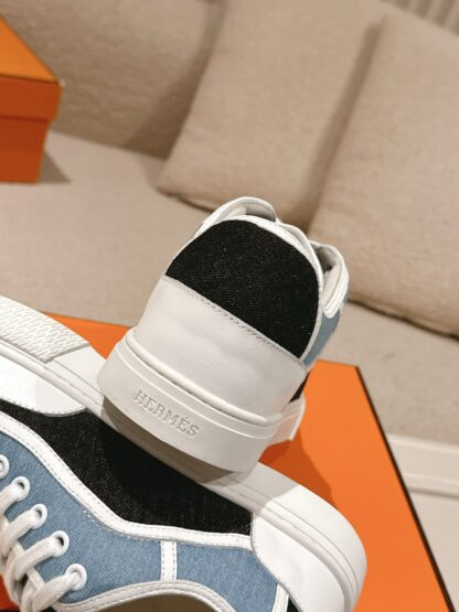 Hermes couple blue and black fashion casual skateboard shoes - Image 7