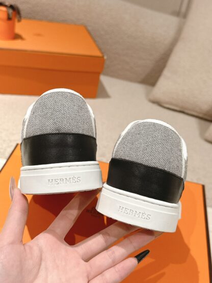 Hermes couple white and gray fashion casual skateboard shoes - Image 7