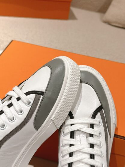 Hermes couple white and black fashion casual skateboard shoes - Image 7