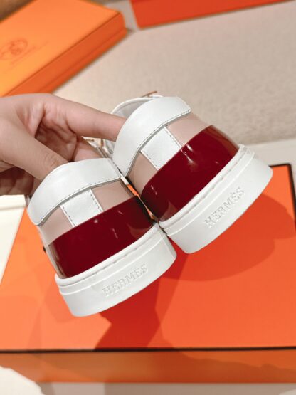 Hermes couple pink brown fashion retro casual skateboard shoes - Image 7