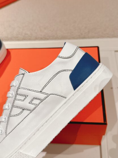 Hermes couple white and blue fashion retro casual skateboard shoes - Image 7