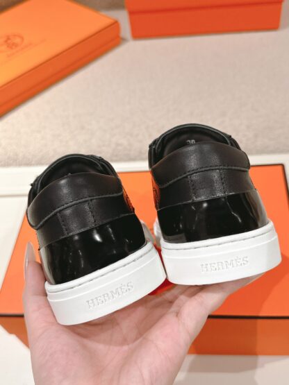 Hermes white and black couple fashion casual skateboard shoes - Image 7