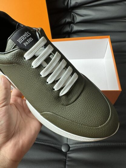 Hermès Dark Green Premium Ultra Lightweight Sneakers - Image 7