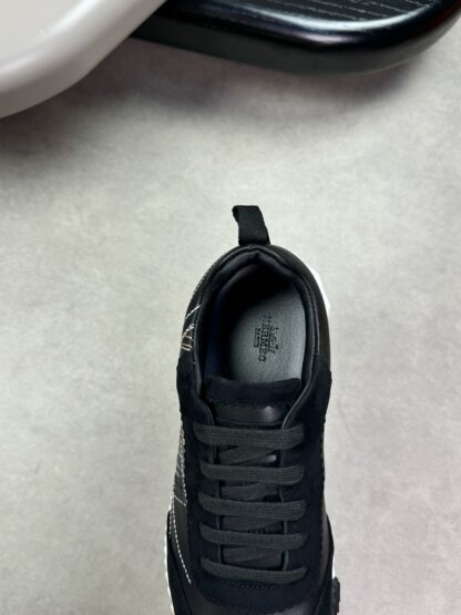 Hermès black and white color matching embroidery brand temperament thick-soled casual shoes - Image 7