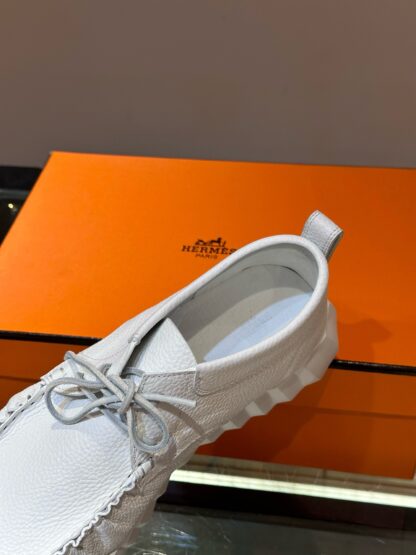 Hermès men's lace-up white versatile simple casual sports shoes - Image 7