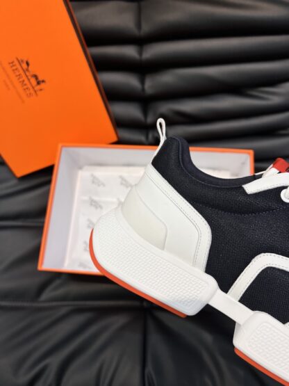Hermes Men's Gray Orange Soft Comfortable Casual Sports Shoes - Image 7