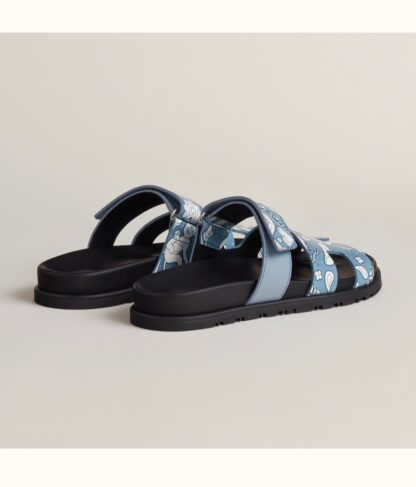 Hermès couple light blue and white woven sandals - Image 4