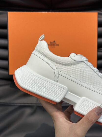 Hermes Men's Comfortable Soft White Casual Sneakers - Image 7