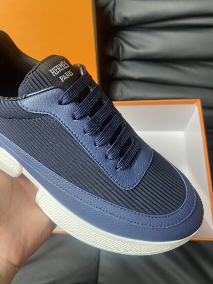 Hermes Men's Comfortable Soft Dark Blue Casual Sneakers - Image 7
