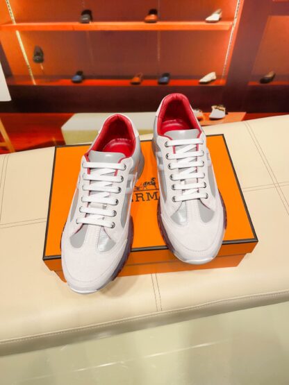 Hermes apricot grey French Paris catwalk simple casual shoes - Image 7