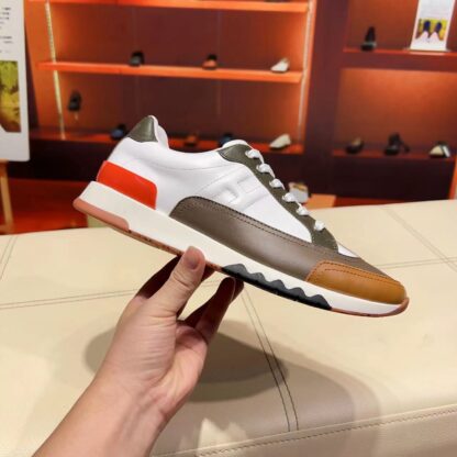 Hermes white brown French Paris catwalk simple casual shoes - Image 7
