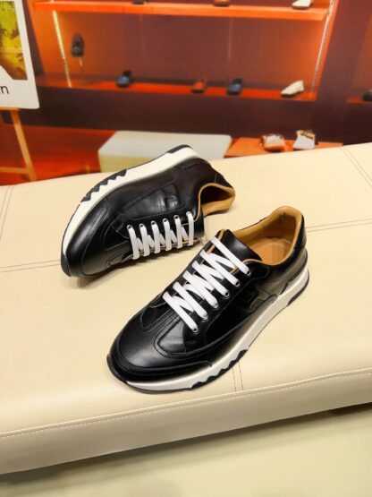 Hermes black and white French Paris catwalk simple casual shoes - Image 7