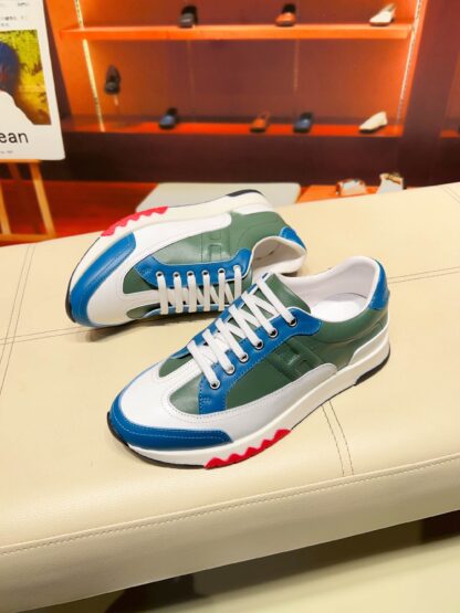 Hermes green blue French Paris catwalk simple casual shoes - Image 7