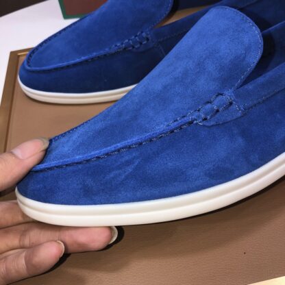 Hermès couple blue high-end classic loafers - Image 7