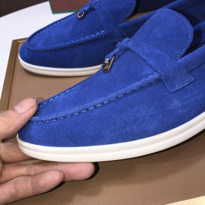 Hermès dark blue couple's high-end classic loafers - Image 7