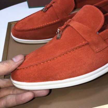 Hermès orange-red couple's high-end classic loafers - Image 7