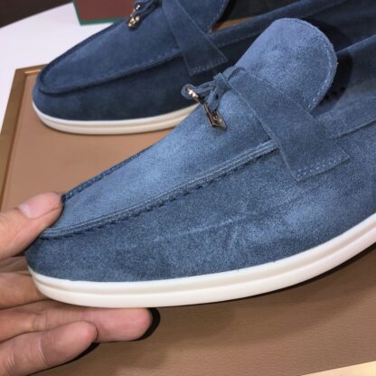 Hermès blue couple high-end classic loafers - Image 7