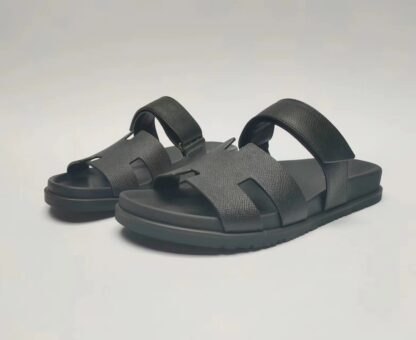 Hermès Couple Braided Black Slippers - Image 7