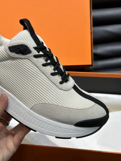 Hermes men's beige black breathable fashion casual sports shoes - Image 7