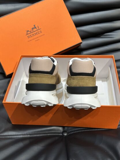 Hermes men's thick-soled apricot brown fashion casual sports shoes - Image 7