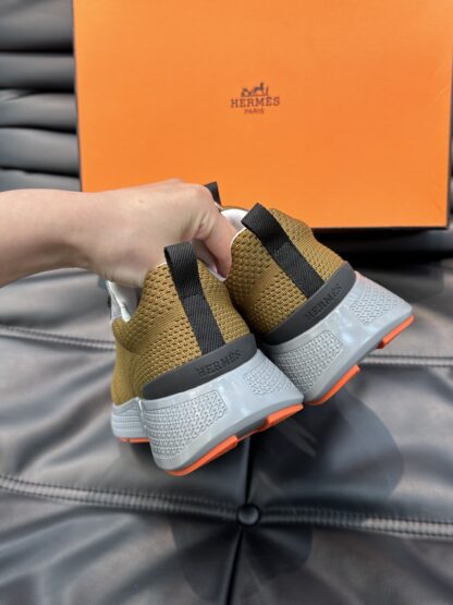 Hermes high-end men's fashion yellow-gray casual breathable simple sports shoes - Image 7