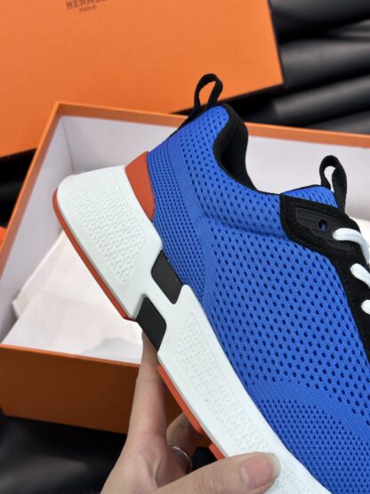 Hermes men's blue and white comfortable breathable simple casual sports shoes - Image 7
