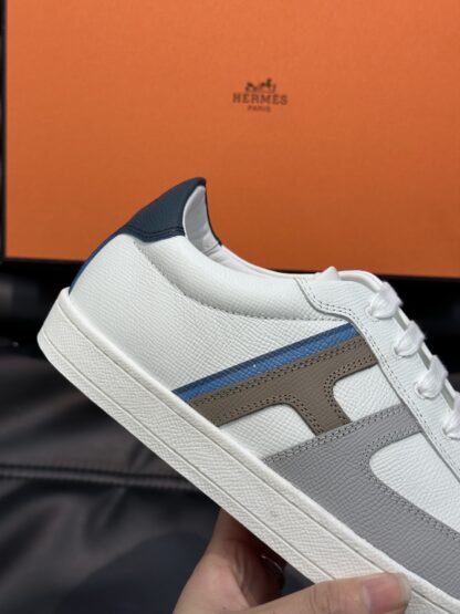 Hermès men's lightweight low-top white and brown casual sports shoes - Image 7