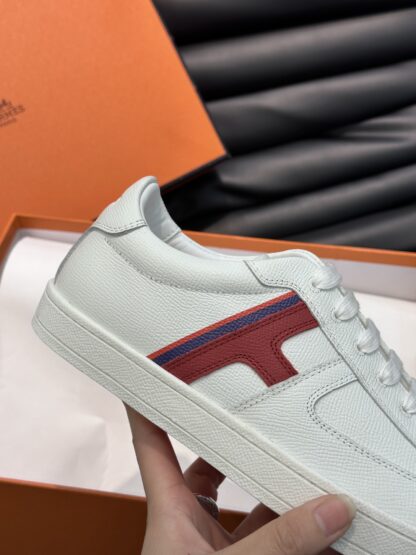 Hermès men's lightweight low-top white and red casual sports shoes - Image 7