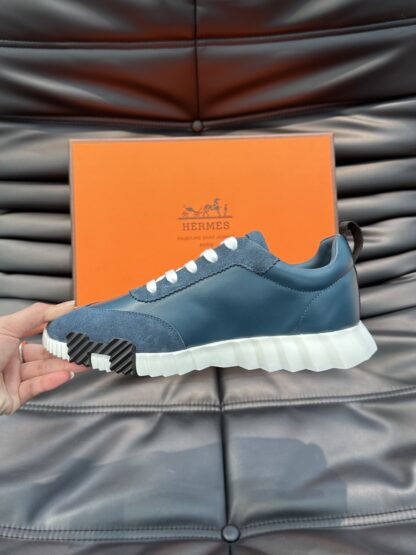 Hermès Men's Soft Lightweight Dark Blue Low-Top Casual Sneakers - Image 7