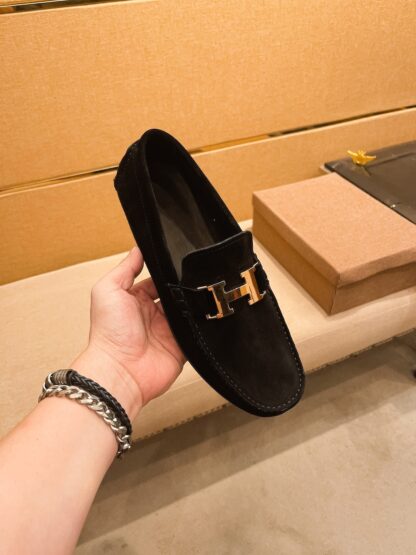 Hermes black comfortable breathable non-slip loafers - Image 7