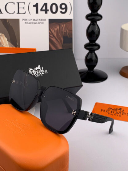 Hermès Spring Luxury Fashion Square Frame Sunglasses - Image 5