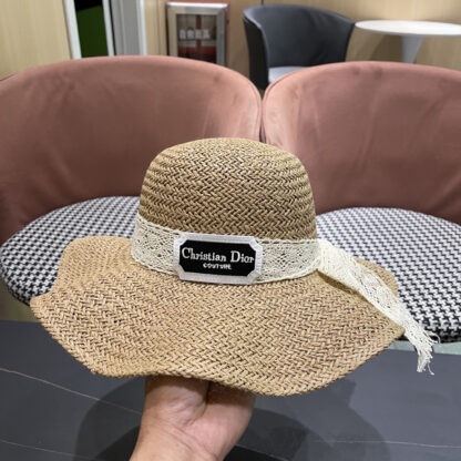 Dior Bow Straw Sun Hat - Image 8