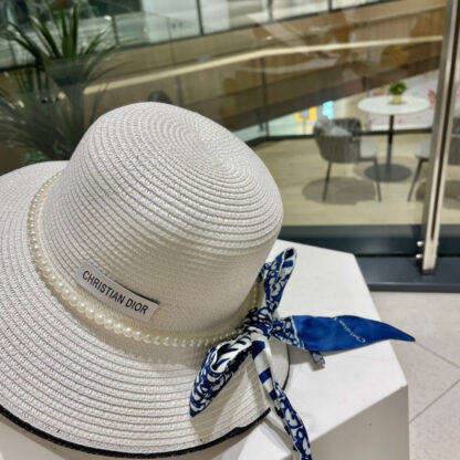 Dior bow ribbon straw hat - Image 8
