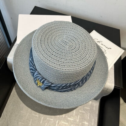 Louis Vuitton Gold and Straw Hat - Image 7