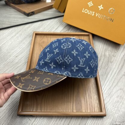 Louis Vuitton Denim and Leather Baseball Cap - Image 7