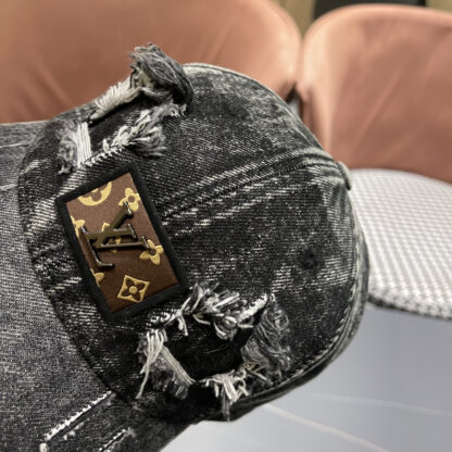 Louis Vuitton denim ripped baseball cap - Image 7