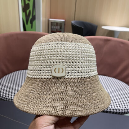 Dior hollow sun protection contrast color sun hat - Image 8