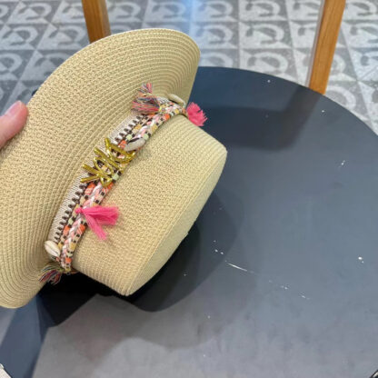 Dior hollow flat top straw hat - Image 8