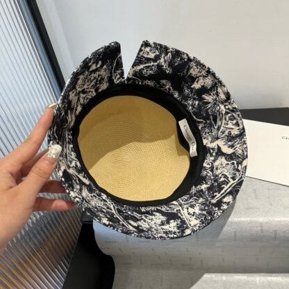Dior fashion old flower pot hat straw hat - Image 8