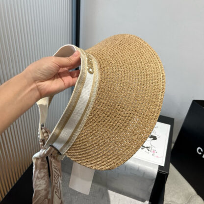 Dior scarf sun hat with large brim - Image 8