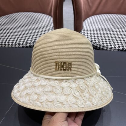 Dior small flower rose straw bucket hat - Image 8