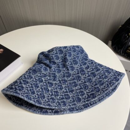 Dior new large brim denim bucket hat - Image 8