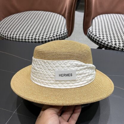 Hermès new flat straw hat - Image 7