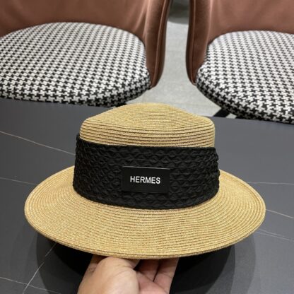 Hermès new flat straw hat - Image 7